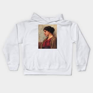 A Classical Beauty, Far-away Thoughts by John William Godward Kids Hoodie